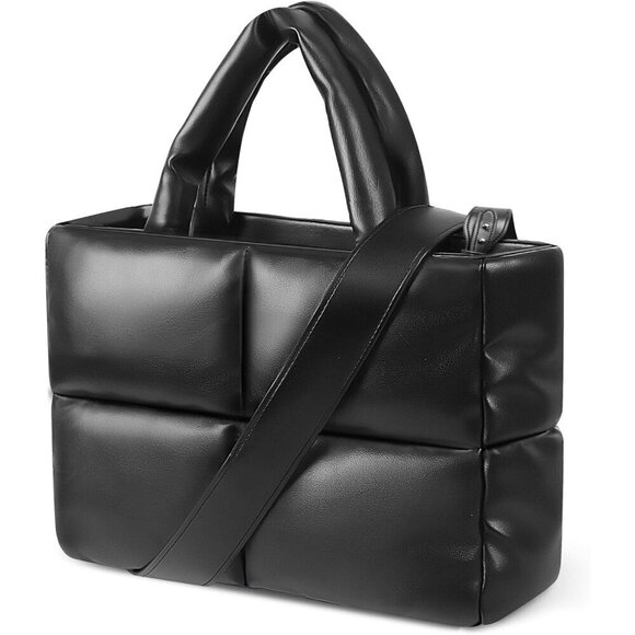 ✨ Epedal24 Crossbody Bag Women Black Puffer Quilted Soft Cotton Leather Handbag